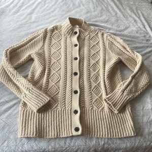 LL BEAN Signature Beige Cardigan Sweater - Brand New - XL